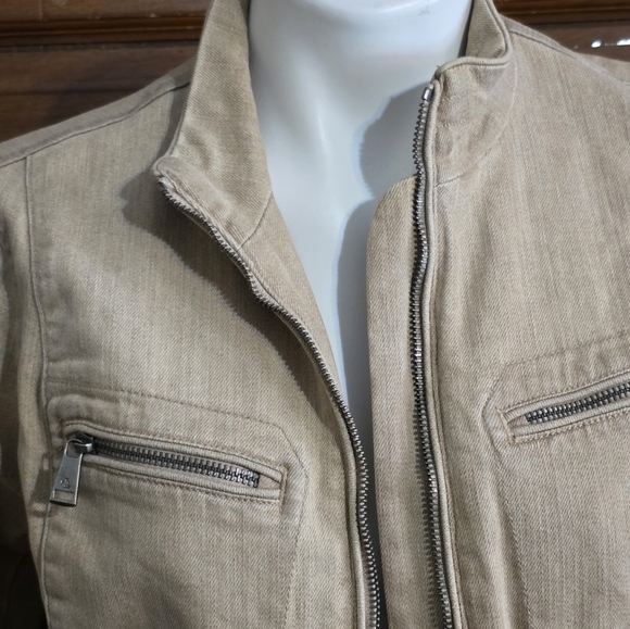 Lauren Ralph Lauren Motto Denim Jacket Tan Size 8 - Picture 5 of 13
